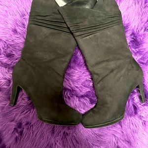 Black suede boots size 10
